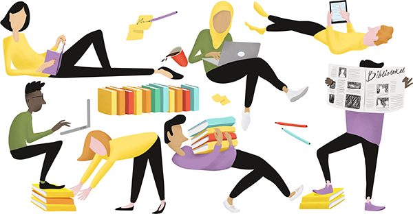 30 Internasjonale studenter paa universitetsbiblioteket